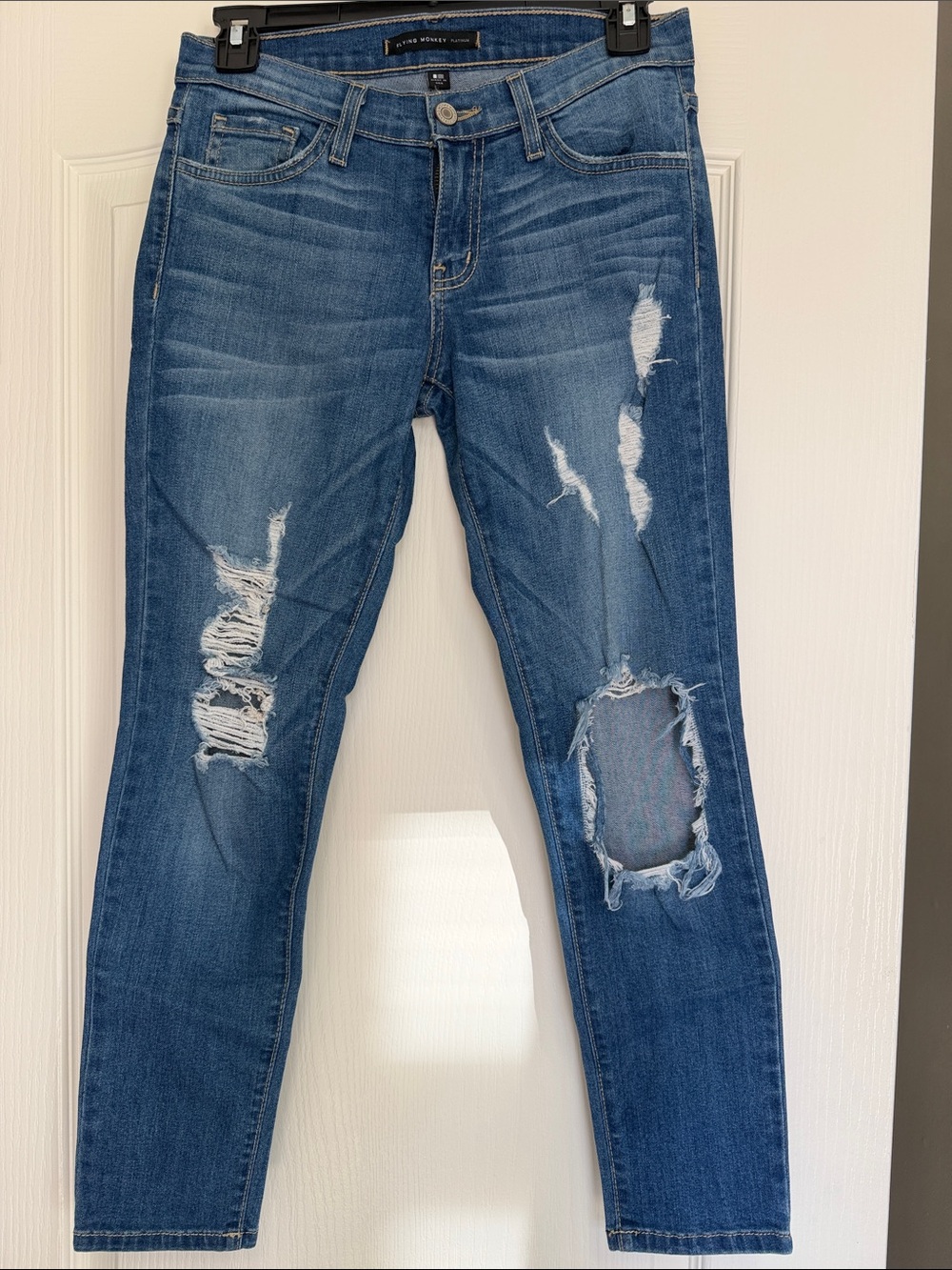 Flying Monkey Medium Blue Distressed Skinny Jeans